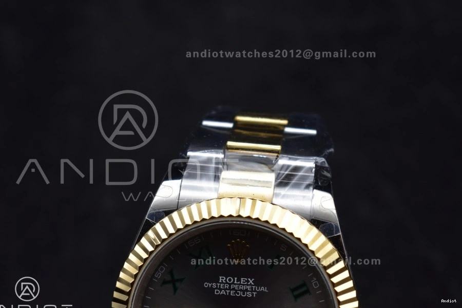 DateJust Steel 904L 41 Green on A2836 YG Edition Dial SS 126333 1:1 SS Bracelet Oyster YG Best Roman GMF Gray 0517